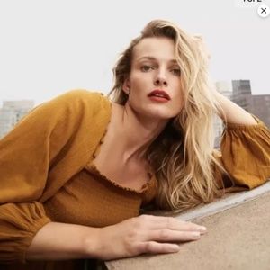 Madewell Lucy Smocked Peplum Top Size 2 MD764